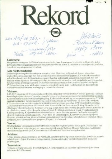 Brochures Opel Rekord - Folders