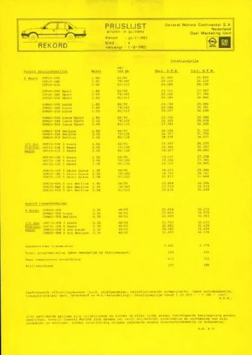 Brochures Opel Rekord - Folders