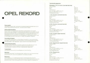 Brochures Opel Rekord - Folders