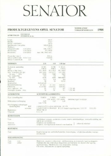 Brochures Opel Senator - Folders