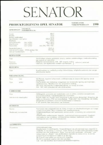 Brochures Opel Senator - Folders