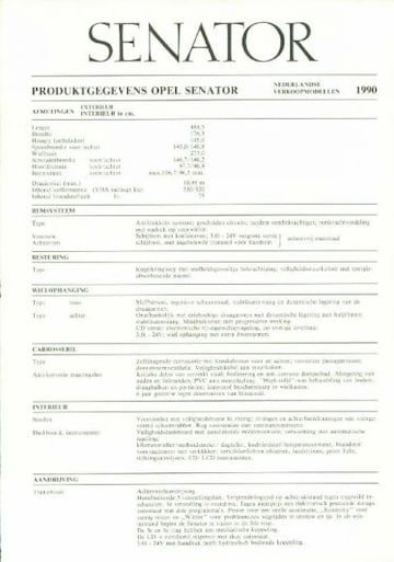 Brochures Opel Senator - Folders