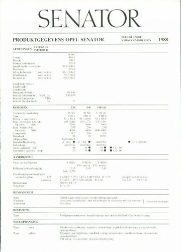 Brochures Opel Senator - Folders