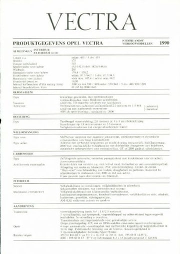 Brochures Opel Vectra - Folders