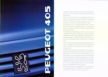 Brochures Peugeot 405 - Folders