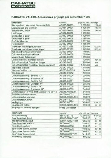 Brochure Daihatsu Valéra