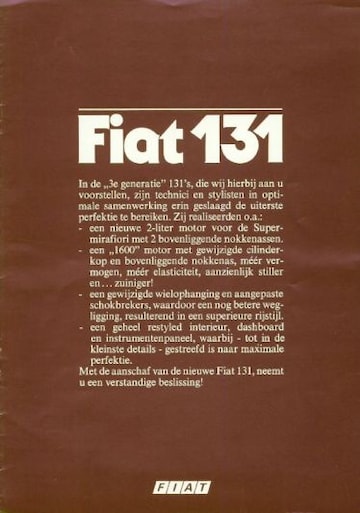 Brochures Fiat 131 - Folders