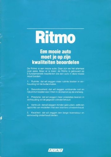 Brochures Fiat Ritmo - Folders