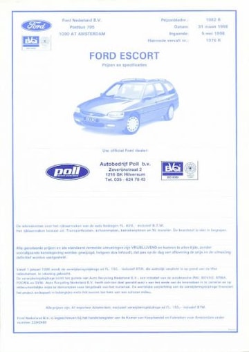 Brochure Ford Escort