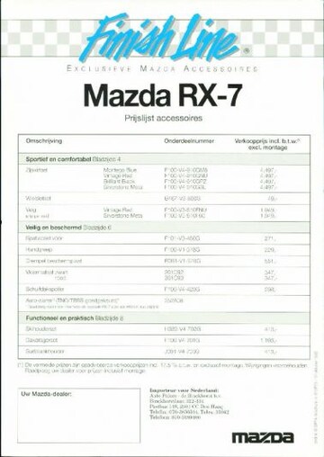 Brochures Mazda RX-7 - Folders