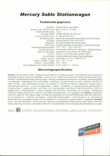 Brochures Mercury Sable - Folders