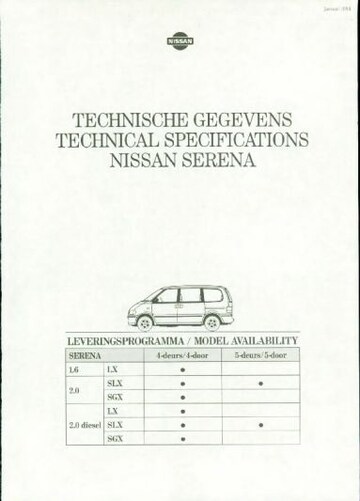 Brochures Nissan Serena - Folders