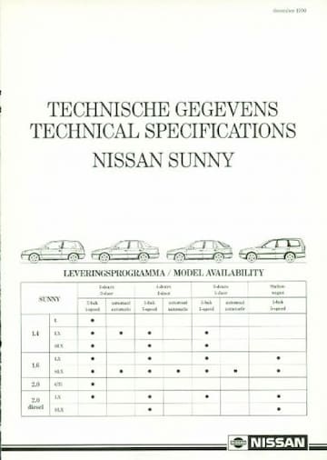 Brochures Nissan Sunny - Folders
