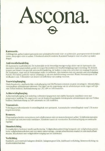 Brochures Opel Ascona - Folders