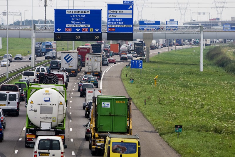 File op de A15 bij Barendrecht | Foto: ANP