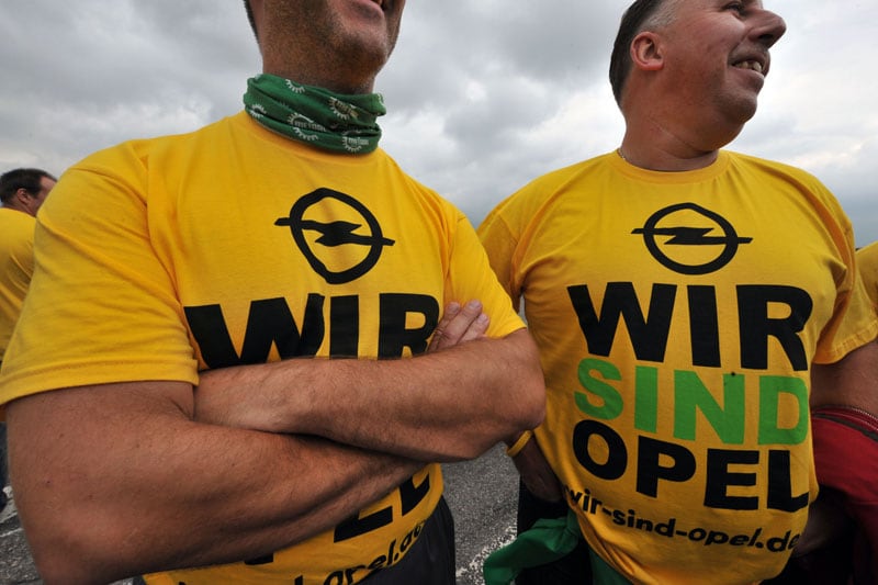 Opel-werknemers in Antwerpen | Foto: ANP/AFP
