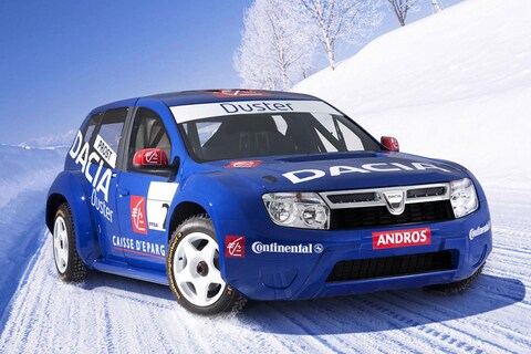 Dacia Duster ijsracer al klaar 