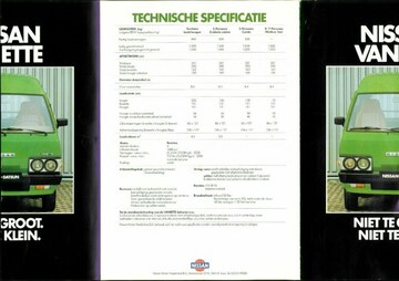 Brochures Nissan Vanette - Folders