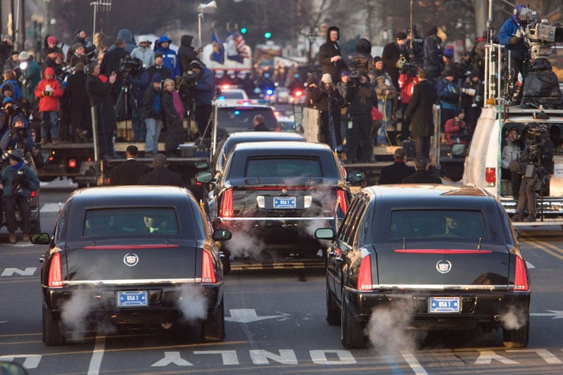 De presidentiële colonne van Obama | Foto: ANP/AFP