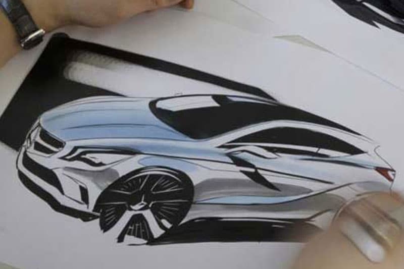 Designschets Mercedes A-klasse 