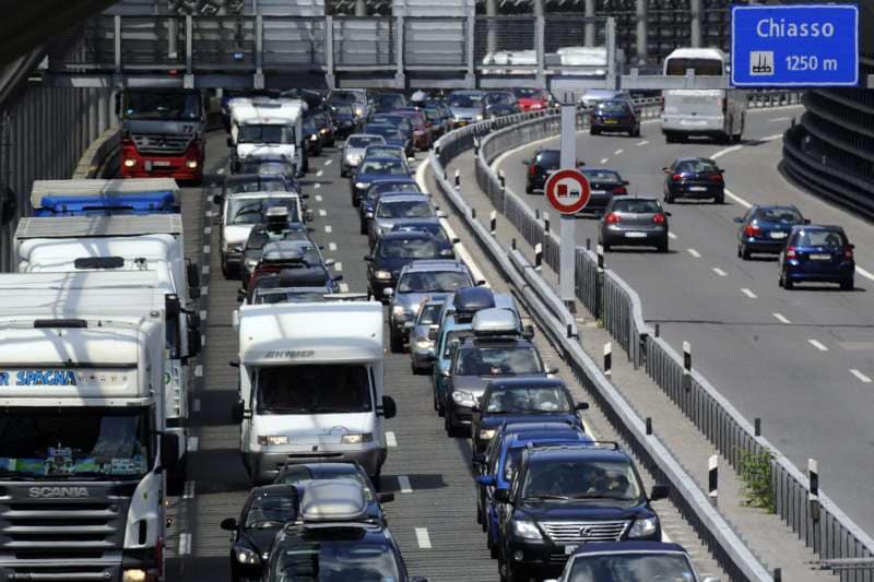 A2 in Zwitserland bij St.Gotthardtunnel richting I