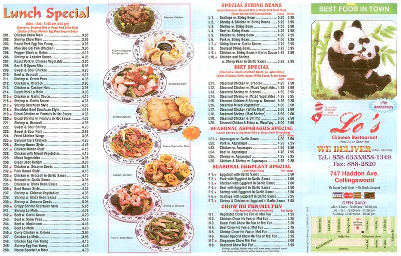 Chinees menu