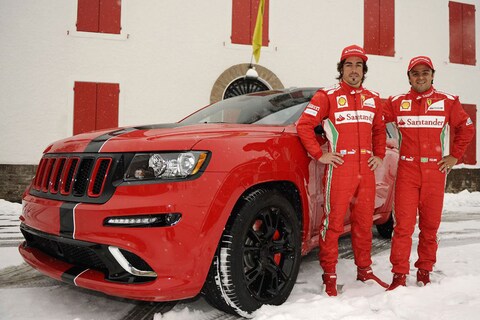 Jeep Grand Cherokee SRT8 voor Alonso en Massa