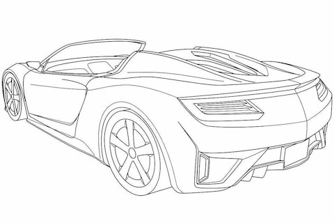 Patentschetsen van de nieuwe Honda NSX als cabrio