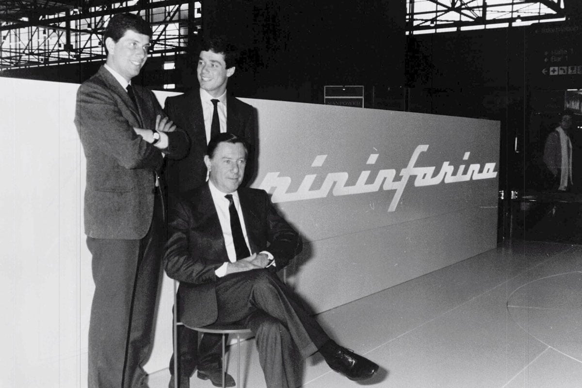 Sergio Pininfarina met zoons Andrea (l) en Paolo (