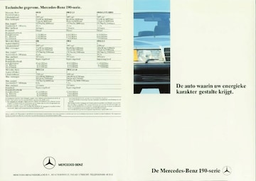 Brochures Mercedes-Benz 190-serie - Folders