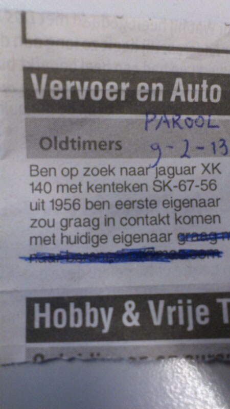 Gezocht: Jaguar SK-67-56
