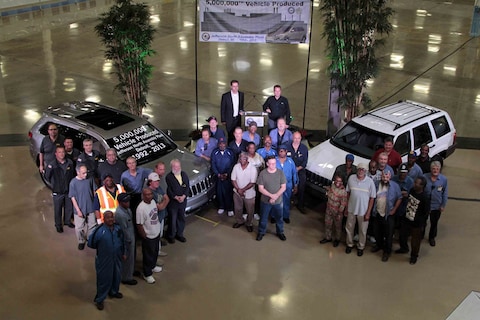 Amerikaanse Jeep-fabriek viert 5 miljoen auto's