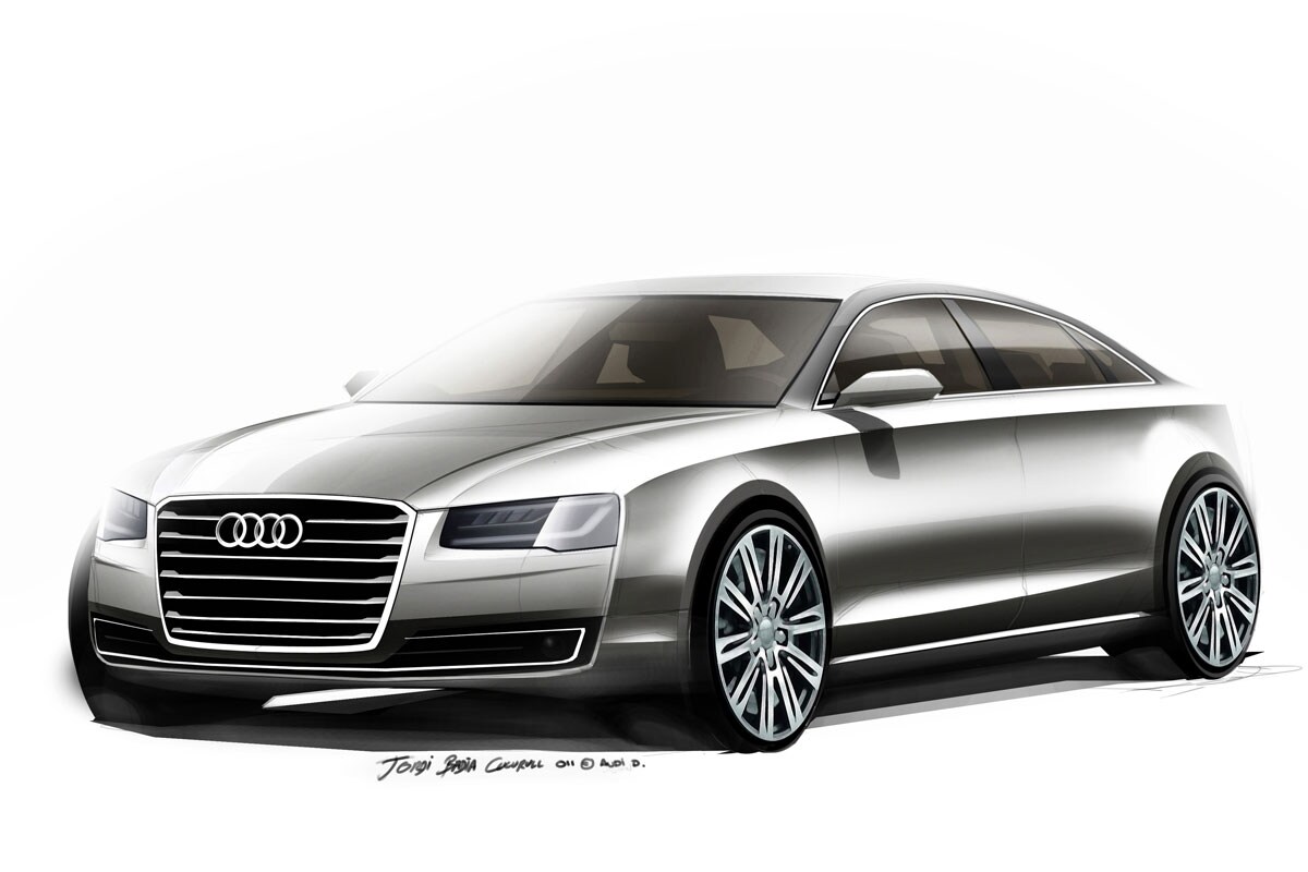 Audi A8 facelift schetsen