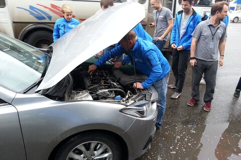 Mazda 3 in Siberië: panne in Krasnoyarsk