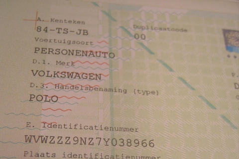 Kentekenbewijs op creditcardformaat