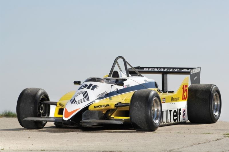 Rob Huff rijdt Renault F1 turbo op Goodwood