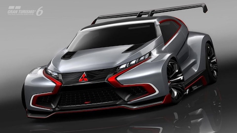 Virtuele Mitsubishi draagt Evolution-badge