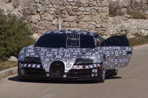 Bugatti Chiron probeert het als mule