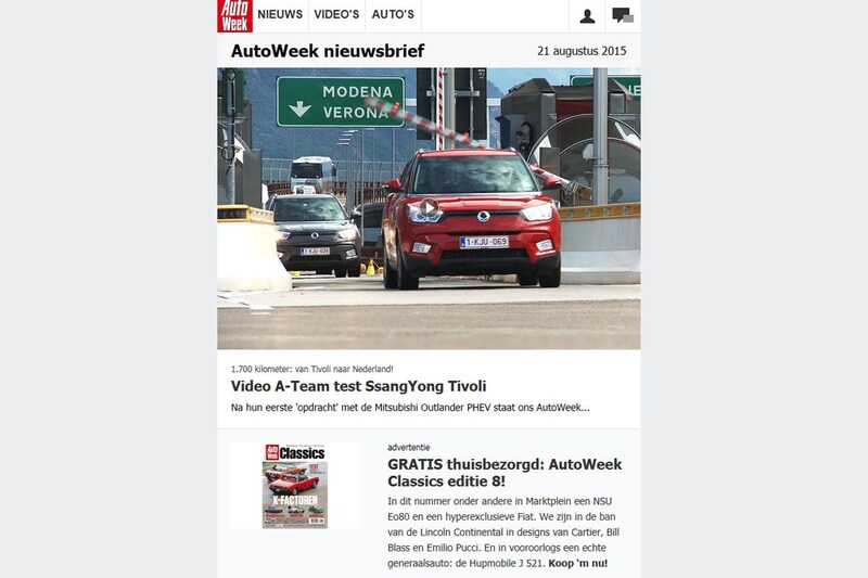 Nieuwe AutoWeek nieuwsbrief