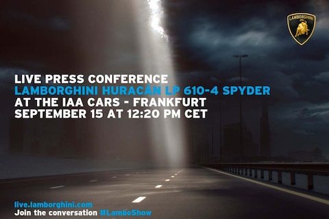 Lamborghini Huracán Spyder debuteert op IAA