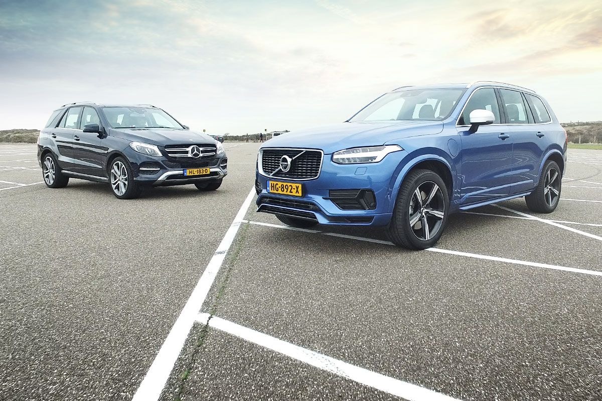 dubbeltest Volvo XC90 vs. Mercedes GLE500e