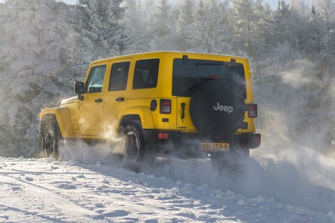De skipiste op per Jeep Wrangler Unlimited