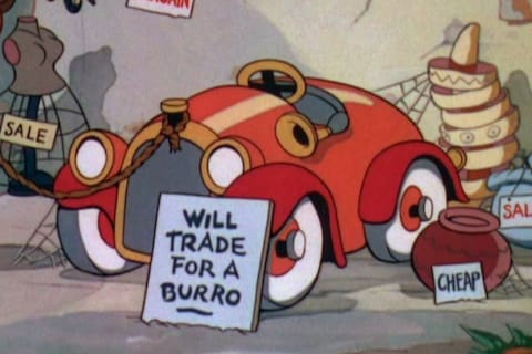 De auto van Donald Duck