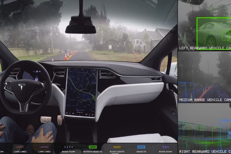 Tesla Model S Autopilot view