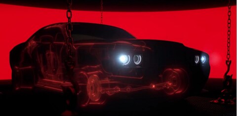 Dodge Challenger SRT Demon kijkt om de hoek