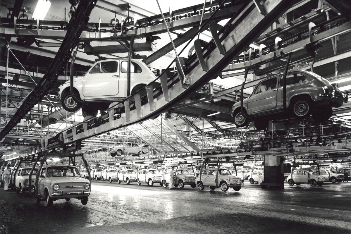 fabriek Fiat 600 Mirafiori 1965