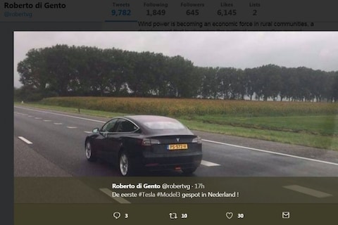 Eerste Tesla Model 3 in Nederland gespot
