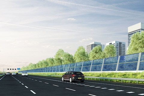 Energieopwekkende geluidsschermen langs A50