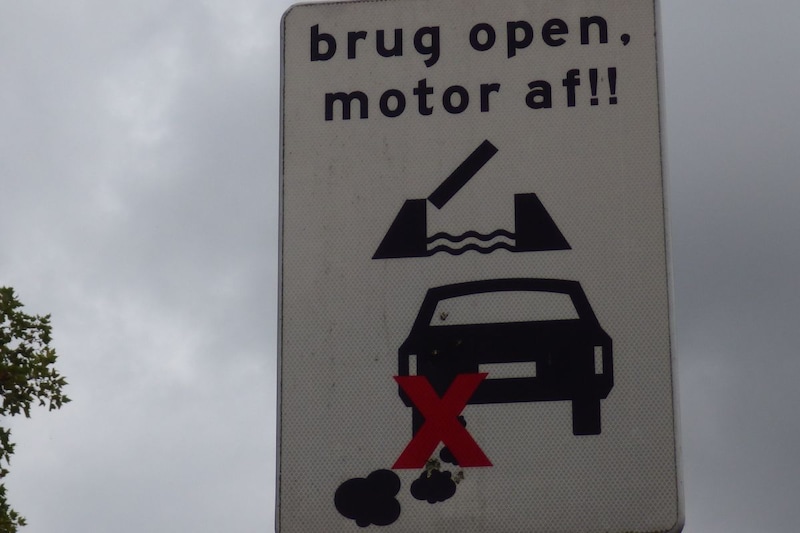 verkeersboord brug open