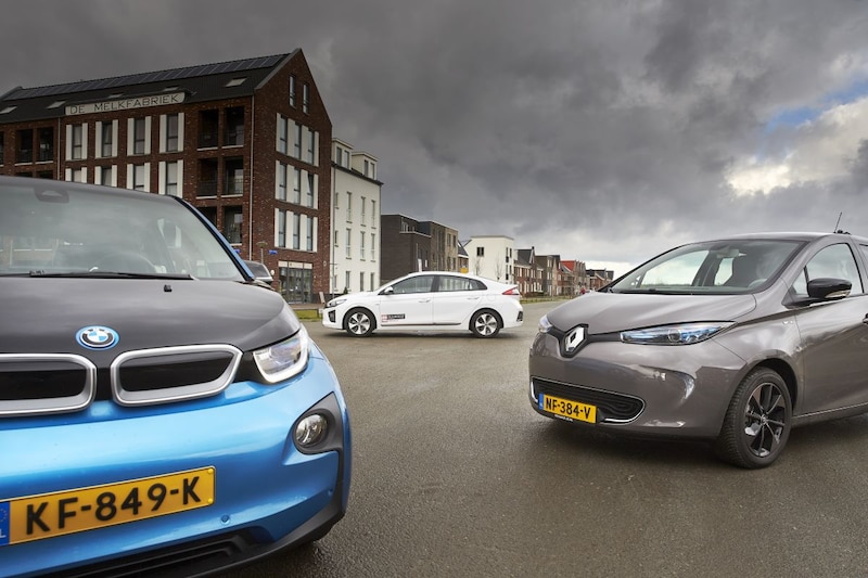 EV's opladen elektrisch rijden multitest Zoe i3 Io